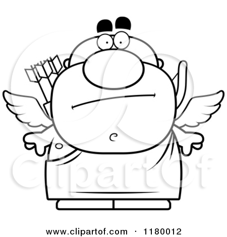Royalty Free  Rf  Black And White Cupid Clipart   Illustrations  1