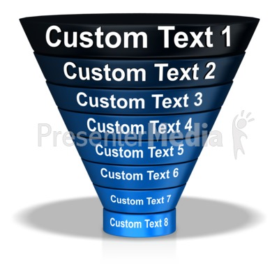 Shaded Funnel Eight Stage Text Presentation Clipart