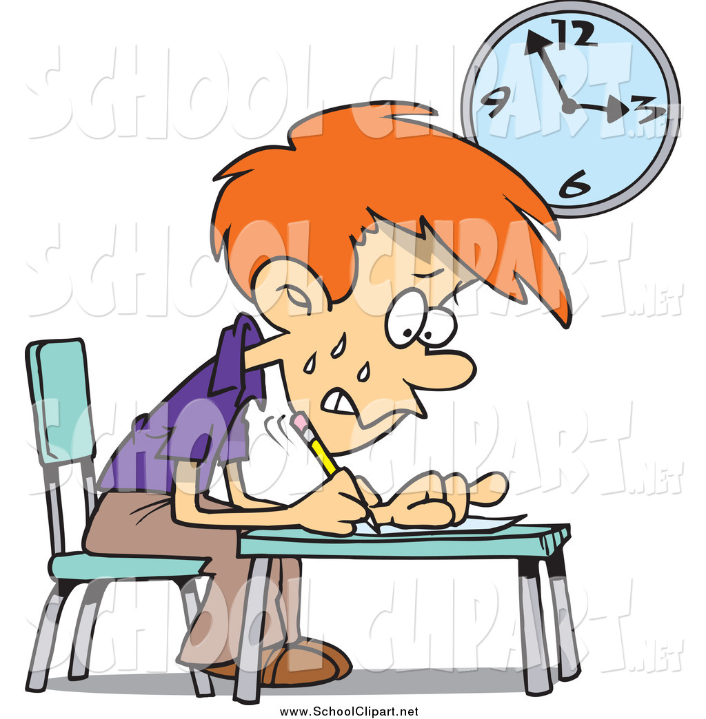     Stressed Red Haired School Boy Taking An Exam By Ron Leishman    901