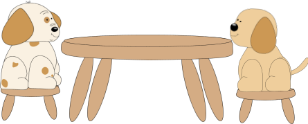 Table Clip Art Image   Clip Art Image Of Two Dogs Sitting At A Table