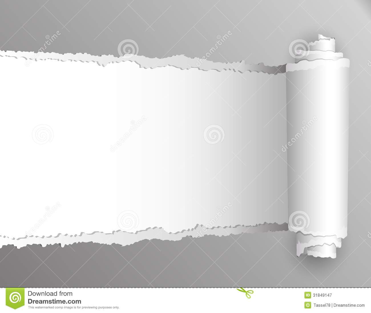 Torn Paper With Opening Showing White Background  Royalty Free Stock
