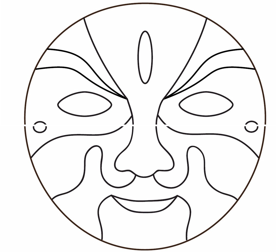 African Masks Colouring Pages