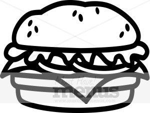 Black And White Burger Png   Clipart Best