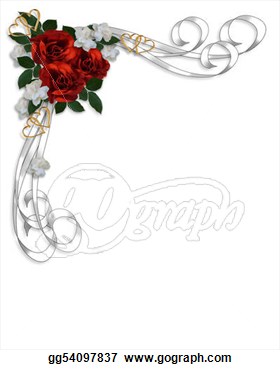 Border Template Or Frame With Red Roses White Satin Ribbons Copy