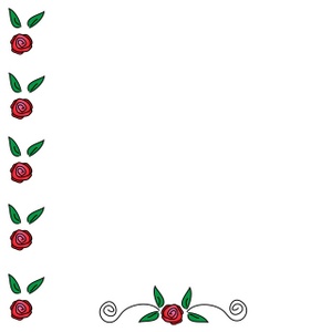 Clip Art Illustration Of A Simple Rose Page Border Clip Art