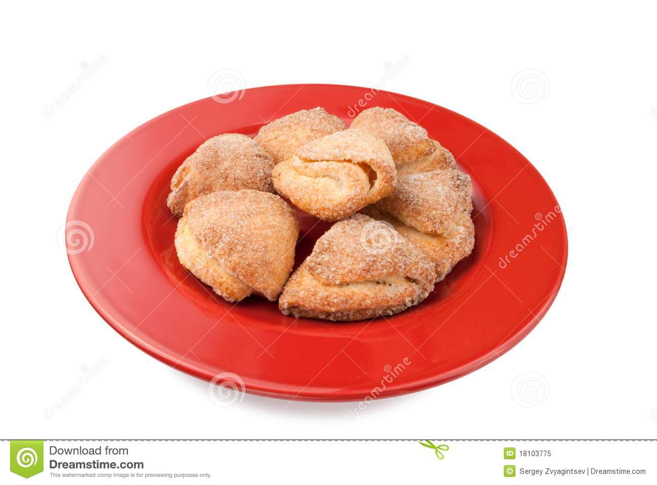 Cookies On Red Plate Royalty Free Stock Photo   Image  18103775