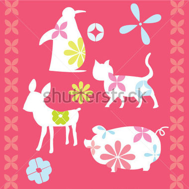 Cute Animal Silhouette Stock Vector   Clipart Me