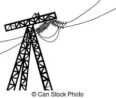 Electric Pole On White Background