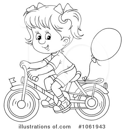Girl Riding A Bike Colouring Pages  Page 2
