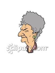 Grumpy Old Woman   Royalty Free Clipart Picture
