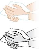 Hands With A Napkin   Royalty Free Clip Art