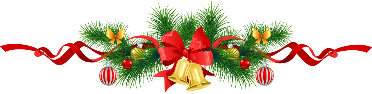 Image   Transparent Christmas Pine Garland With Gold Bells Clipart Png