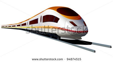 Isolated Vector Of Modern High Speed Train    Stock Vector