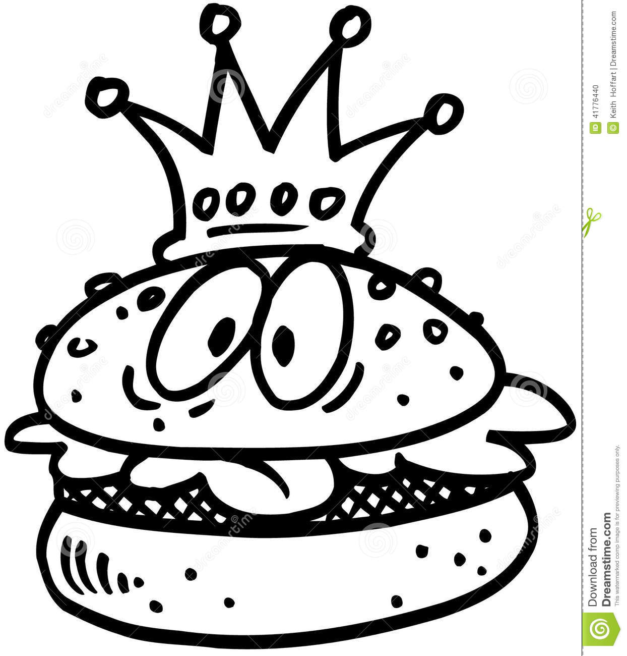 Meat Burger King Cartoon Vector Clipart Created In Adobe Illustrator