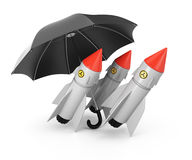 Nuclear Missiles Under Umbrella Royalty Free Stock Image