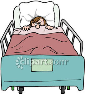 Person In A Hospital Bed   Royalty Free Clipart Picture