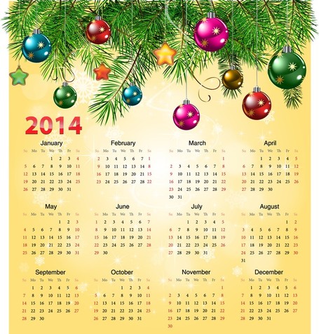 Report Browse   Objects   Calendar 2014 With Christmas Ball