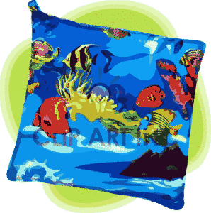 Royalty Free Hawaiian Tropical Fish Pot Holder Clipart Image Picture    
