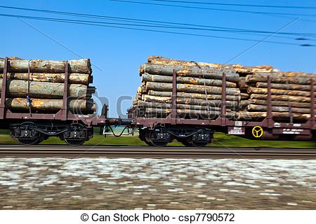 Stock Photo Of Freight Train On Rails   The Wagons Of A Goods Train On