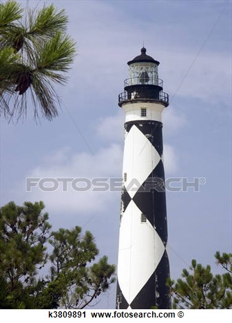 Stock Photography   Cape Lookout Lighthouse Nc  Fotosearch   Search