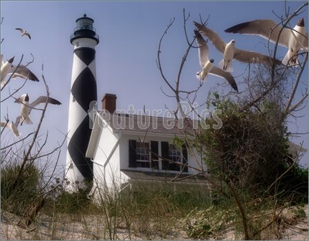 The Cape Lookout Lighthouse Is Located On South Core Banks Island