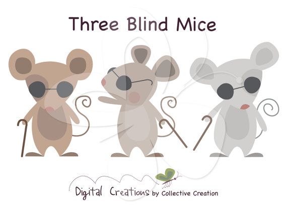 Three Blind Mice Digital Clip Art Clipart Set   Personal And Commerci    