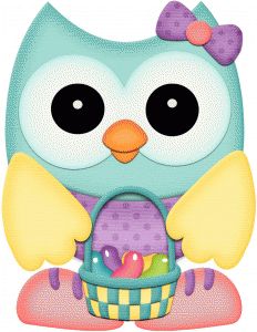 View Design  58095   Easter Owl W Basket Of Jelly Beans Pnc More