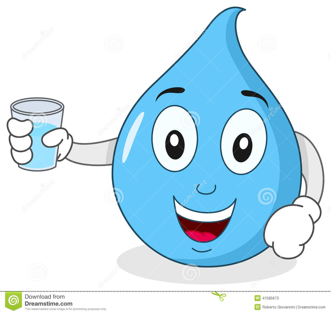 Water Drop Character Holding A Glass Stock Vector   Image  41585673