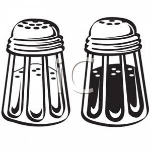 Black And White Salt And Pepper Shakers   Royalty Free Clipart Picture