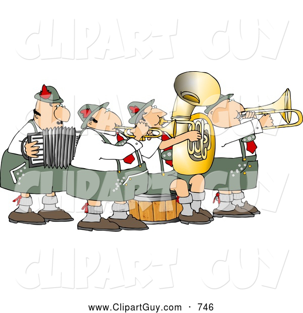 Clip Art German Band Playing Musical Instruments Together