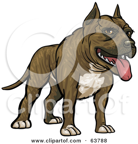 Clipart Excited Pit Bull Dog Running And Drooling Royalty Free