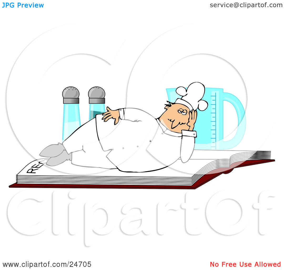 Clipart Illustration Of A Chubby White Male Chef In A Uniform And Hat