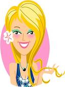 Clipart Of A Blonde Woman With A Big Hair Do