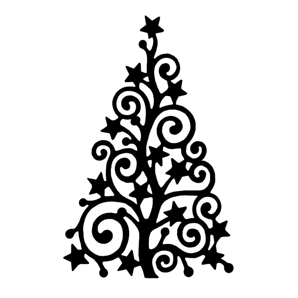 Crafty Individuals Ci 368    Starry Christmas Tree  Art Rubber Stamp