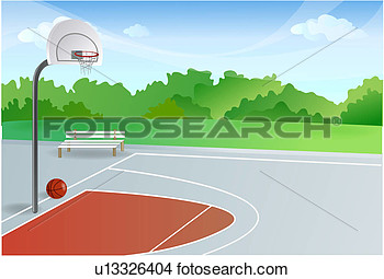 Drawings Of Empty Basketball Court U13326404   Search Clip Art    