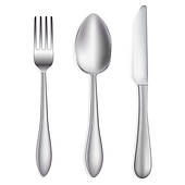 Knifespoon And Fork On White   Royalty Free Clip Art