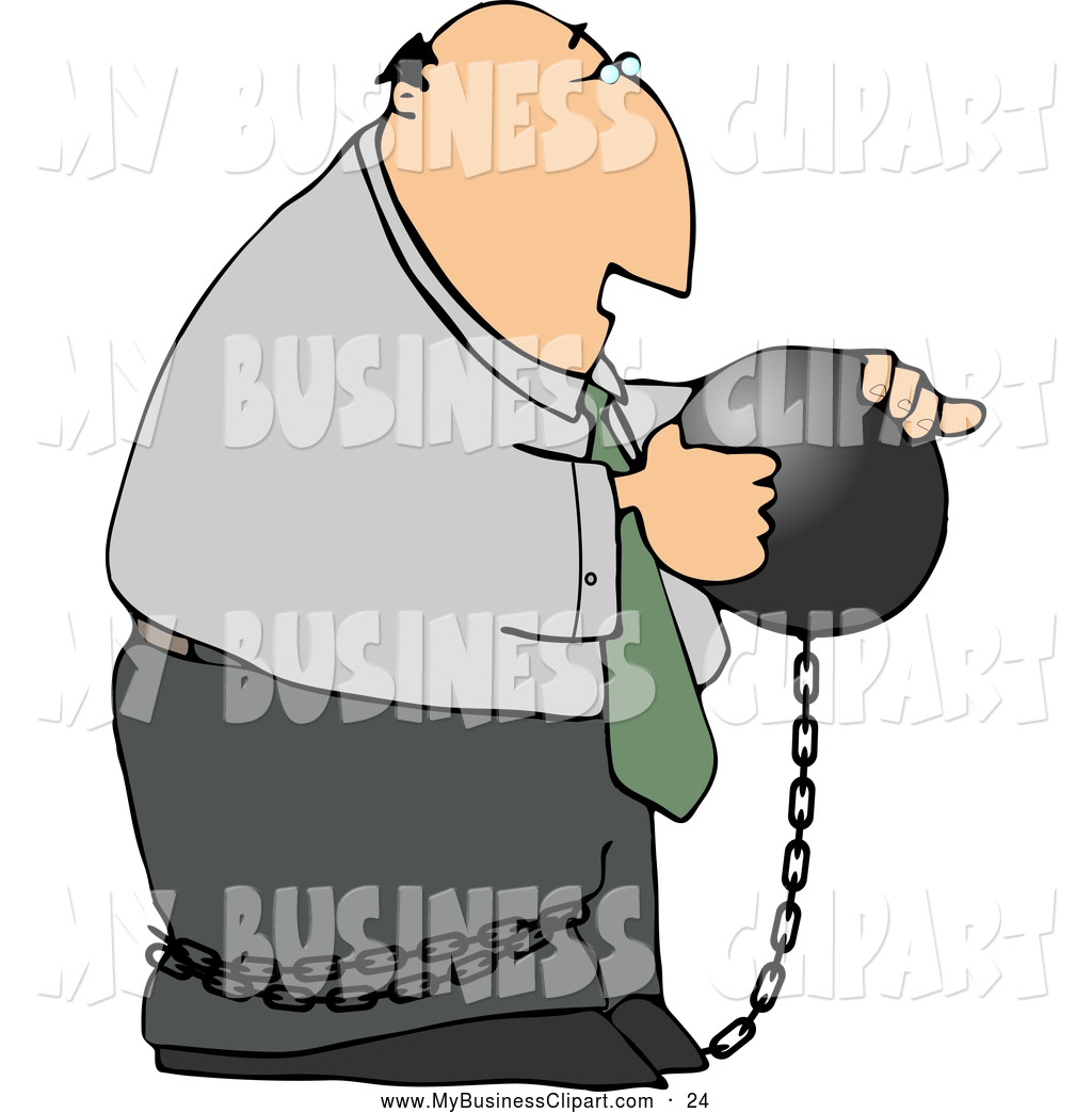 Larger Preview  Clip Art Of A Confused Businessman Criminal Wearing A    
