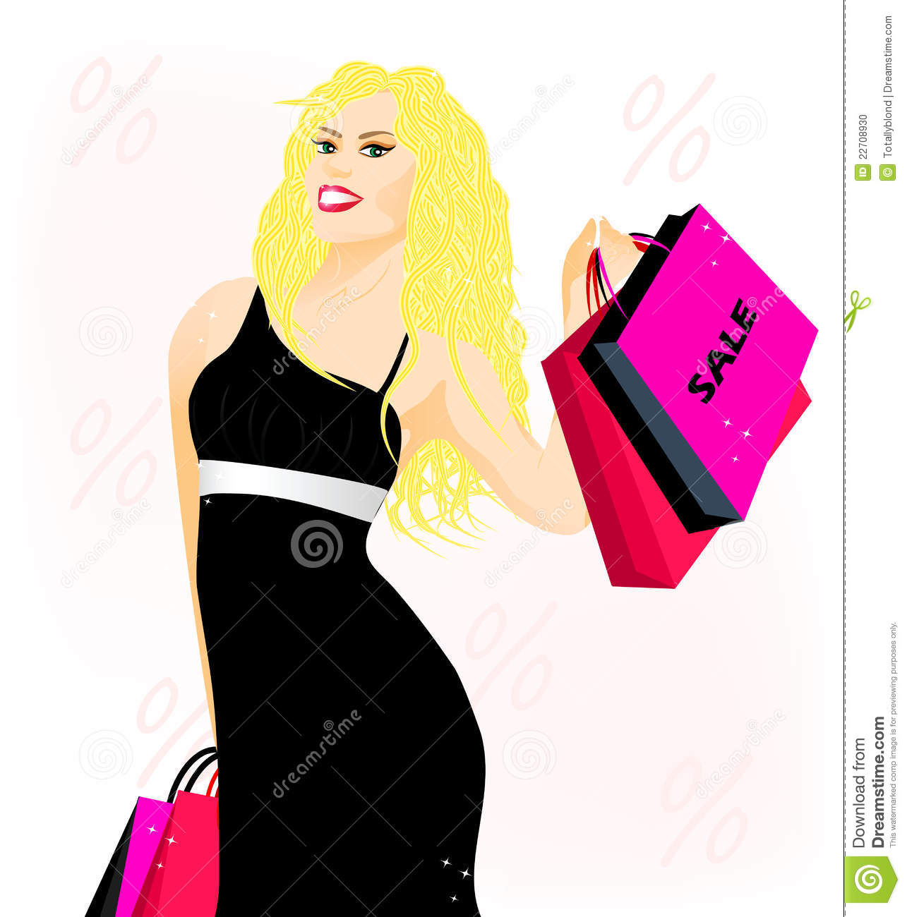 Lovely Blonde Lady With Shopping Bags Stock Photo   Image  22708930
