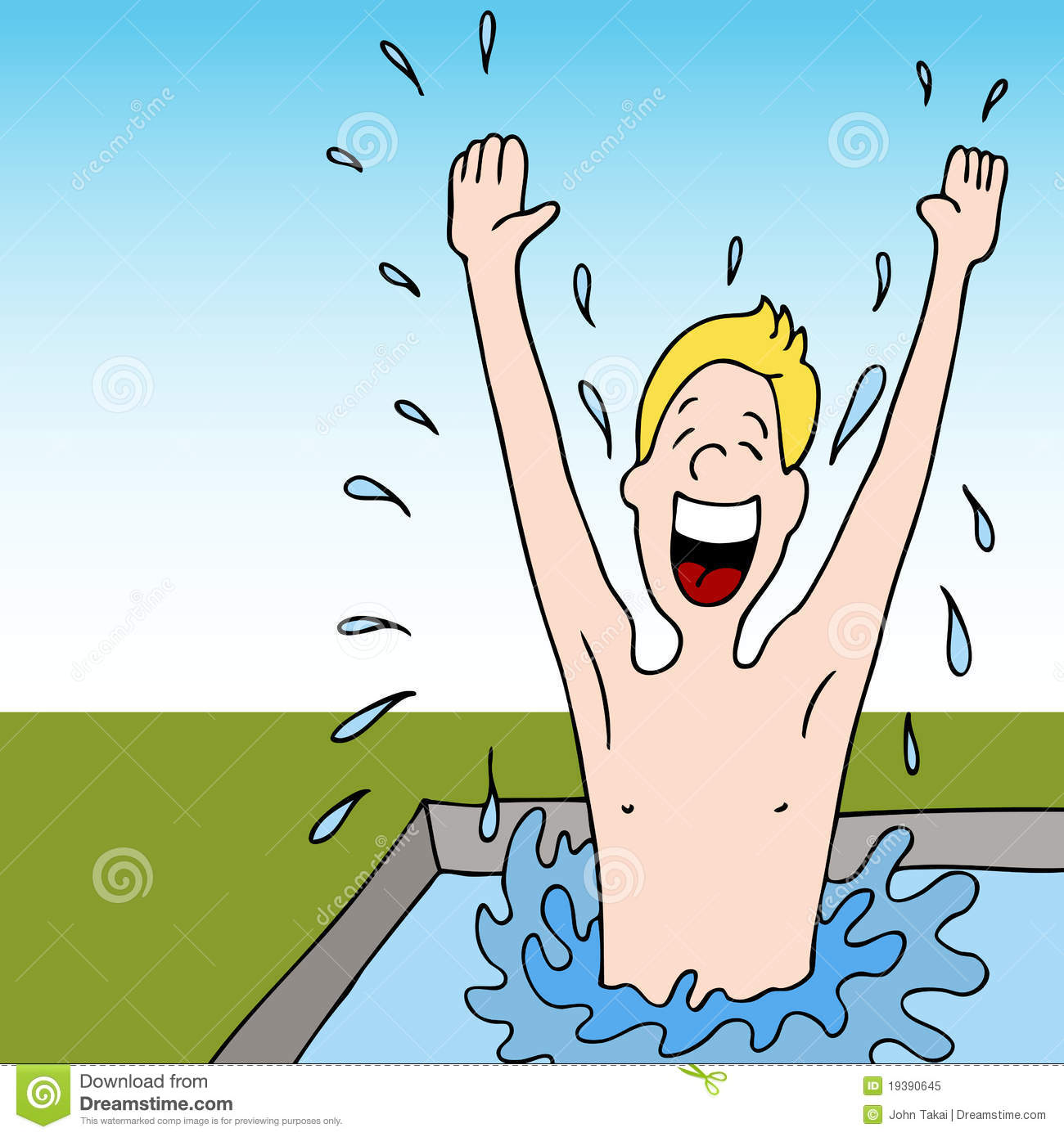 Man Splashing Water In Swimming Pool Royalty Free Stock Photo   Image    
