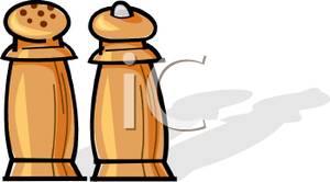 Matching Wooden Salt And Pepper Shakers   Royalty Free Clipart Picture