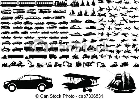 Over 100 Transportation Silhouettes      Csp7336831   Search Clipart