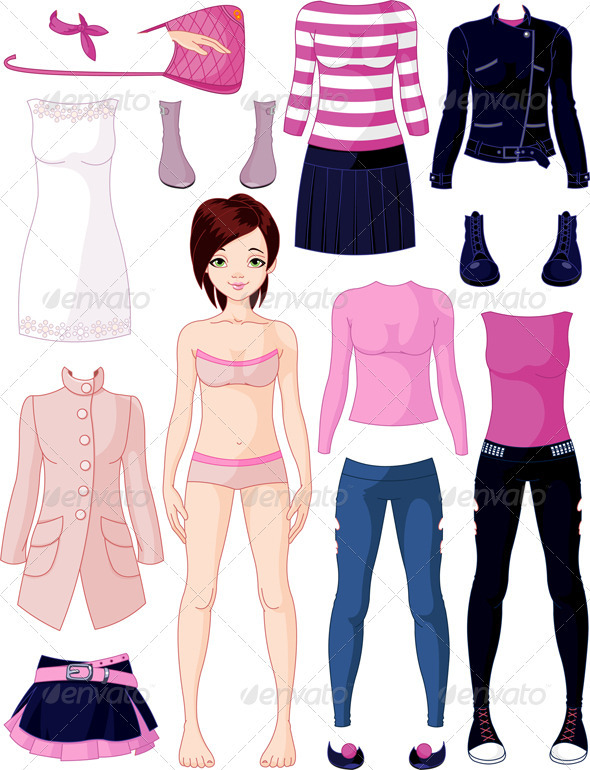 Paper Doll With Clothing   People Characters