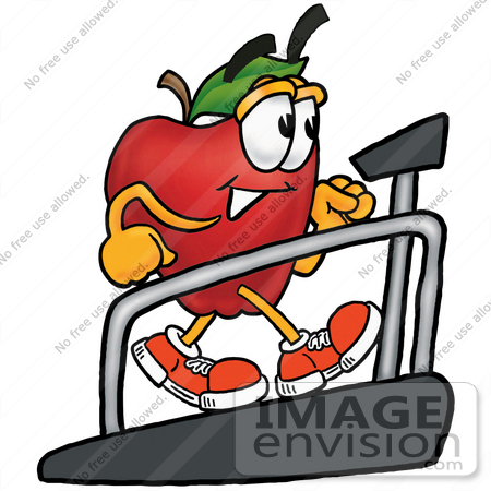 Royalty Free Cartoon Styled Nutrition Clip Art Graphic Of A Red Apple