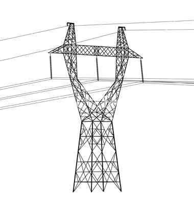 Silhouette Of High Voltage Power Lines Vector Art   Download    