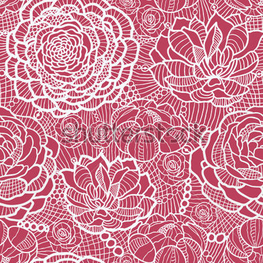 Vector Blue Lace Flowers Elegant Seamless Pattern Background With Hand