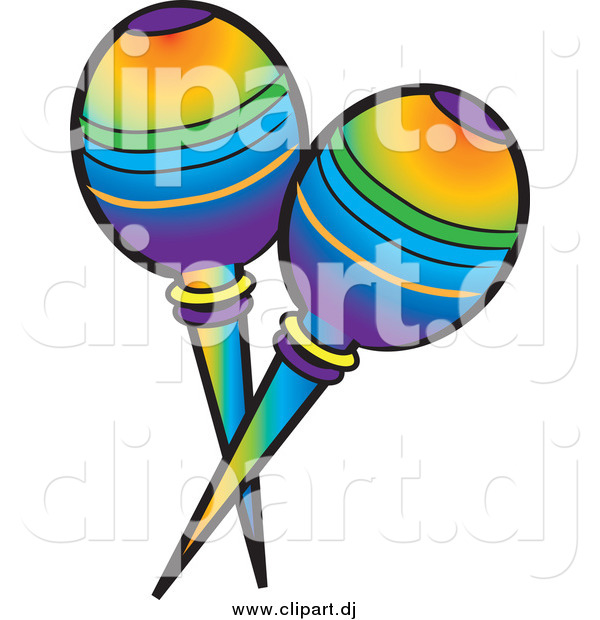 Vector Clipart Of Colorful Mexican Maracas By Pams Clipart    11980