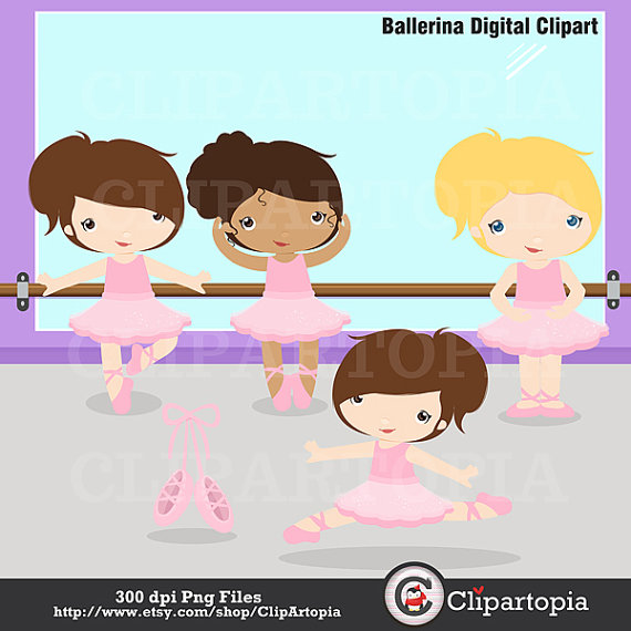 Ballerina Digital Clipart   Cute Little Ballerina Clip Art  Ballet    