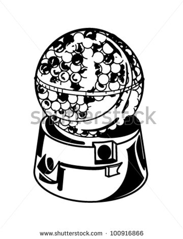 Candy Gumball Machine   Retro Clipart Illustration   Stock Vector