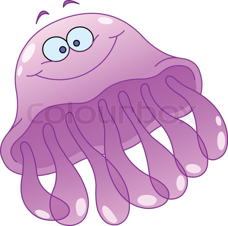 Cartoon Jellyfish   Stock Vektor   Colourbox