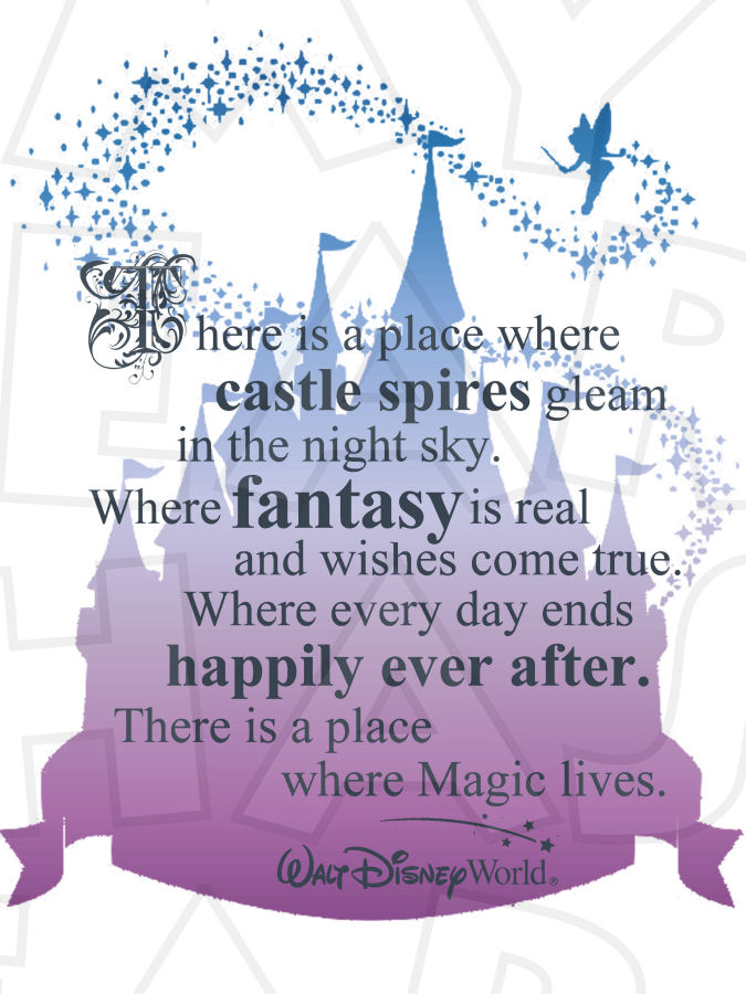 Castle With Tinkerbell Silhouette Disney World Instant Download    